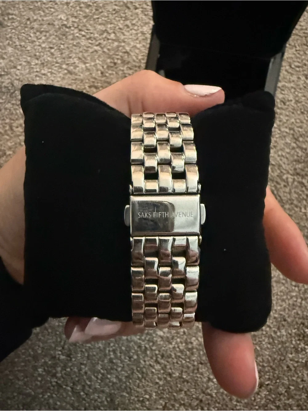 Saks Fifth Avenue Silver Crystal-Accented Bracelet Watch